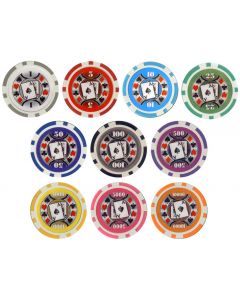 25pc Big Slick 11.5g Poker Chips (10 colors) - 25-bs