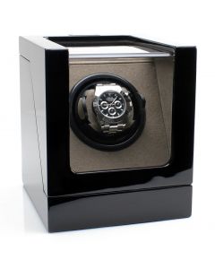 Heiden Vantage Single Watch Winder with LCD - Ebonywood - OTS-HDS-WW-04-Ebony