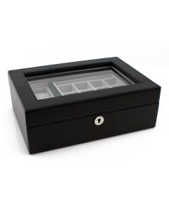 Heiden Executive Valet Box - Black Leather - OTS-hdbox003-leather