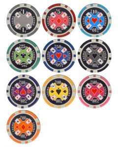 25pc 11.5g Casino Ace Poker Chips (10 colors) - 25-casinoace