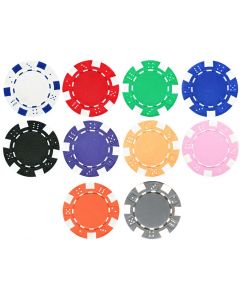 25pc 11.5g Dice Poker Chips (10 colors) - 25-DC