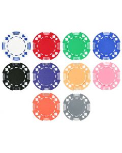 25pc 11.5g Double Suited Poker Chips (10 colors) - 25-DBLSUITED