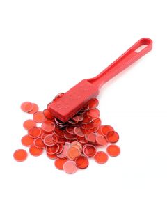 Magentic Bingo Wand With 100 Chips - Red - Bingo-Wand-Red