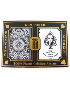 Kem Arrow Playing Cards Black/Gold Poker Size Regular Index (Wide) - 73854-20085