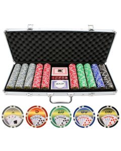 11.5g 500pc Royal Flush Poker Chips Set - 500-ROYAL-FLUSH