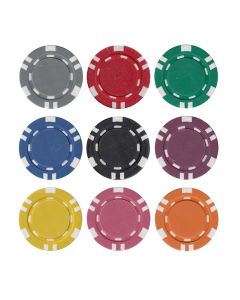 50pc 2g Mini Striped Poker Chips (9 colors) - 50-Mini-Striped