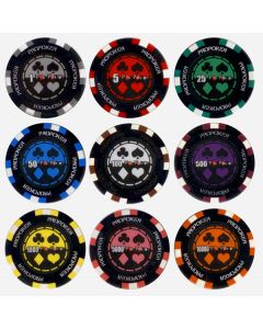 25pc 13.5g Pro Poker Clay Poker Chips (9 colors) - 25-PROPOKER