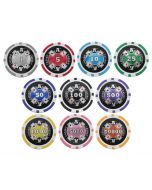 25pc 13.5g Aces Up Clay Poker Chips w/ Laser Effects (10 colors) - 25-aces-up