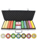 13.5g 500pc Stripe Suited V2 Clay Poker Chips Set - 500-stripe-suited-V2