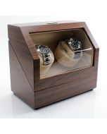 Heiden Battery Powered Dual Watch Winder - Walnut - Reconditioned - OTS-HD10-Walnut