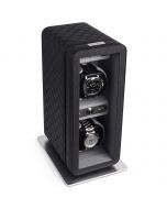Heiden Monaco Double Watch Winder - Dual Powered - Black Leather - hd20-leather