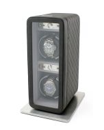 Heiden Monaco Double Watch Winder - Dual Powered - Black Leather - Reconditioned - OTS-hd20-leather