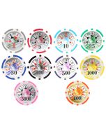 25pc 13.5g High Roller Clay Poker Chips w/ Laser Effects (10 colors) - 25-HR