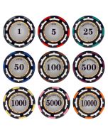 25pc 13.5g Z-Pro Poker Clay Poker Chips (9 colors) - 25-ZPRO