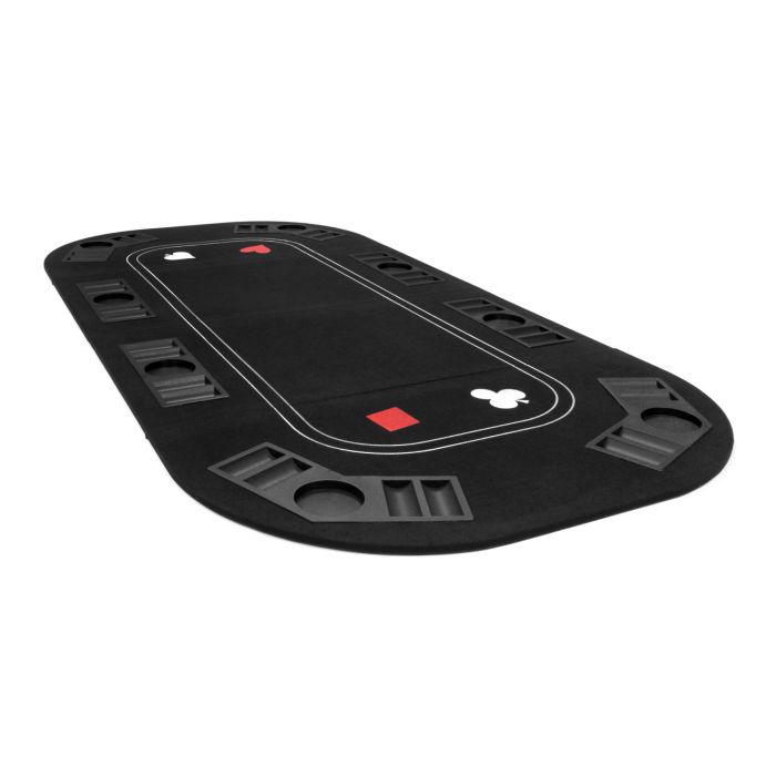 3 in 1 Poker, Blackjack, and Roulette Folding Table Top w/ Cup