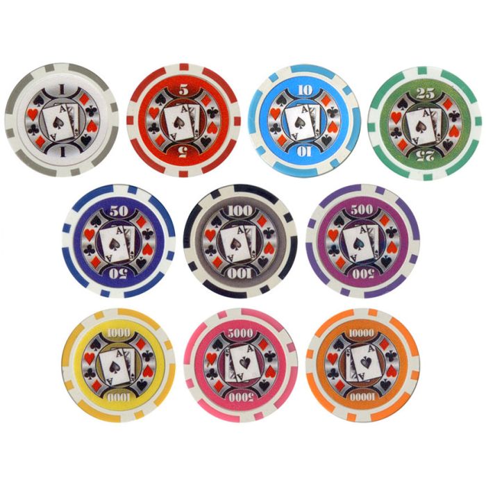25pc Big Slick 11.5g Poker Chips (10 colors) - 25-bs