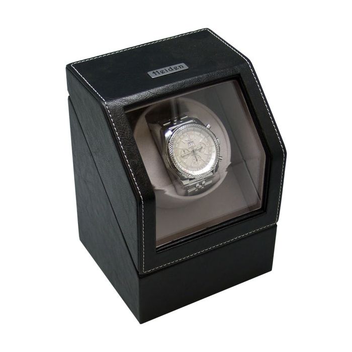 Heiden Battery Powered Single Watch Winder - Black Leather - Reconditioned - OTS-HD009-LEATHER