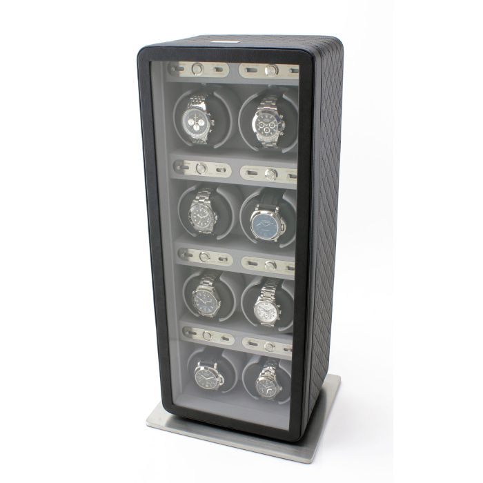 Heiden Monaco Eight Watch Winder - Black Leather - hd22-leather