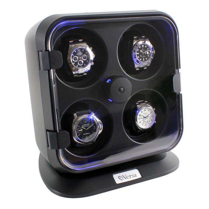 Versa Quad Watch Winder with Light - Black - g096