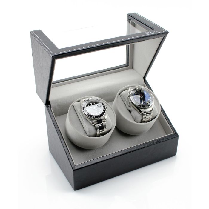 Versa Elite Double Watch Winder - Black Leather from Versa Watch