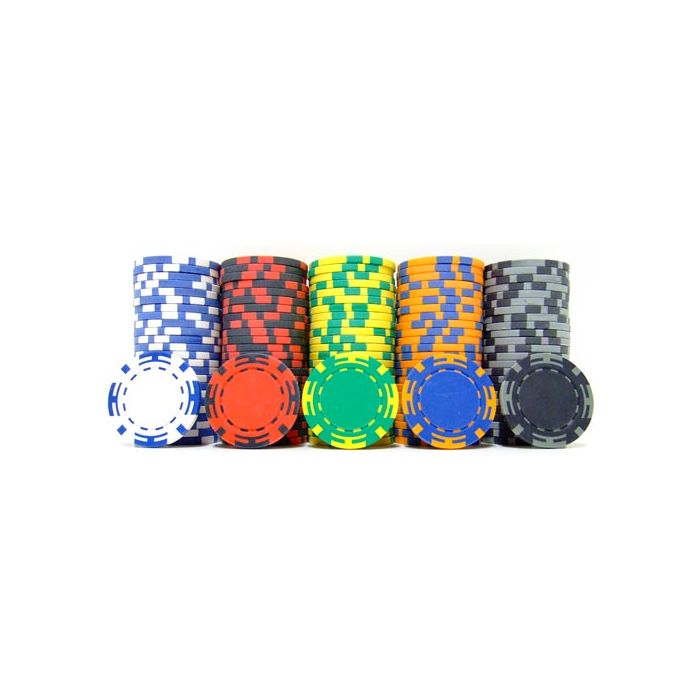 25pc 14g Z Striped Poker Chips (10 colors) from Discount Poker Shop