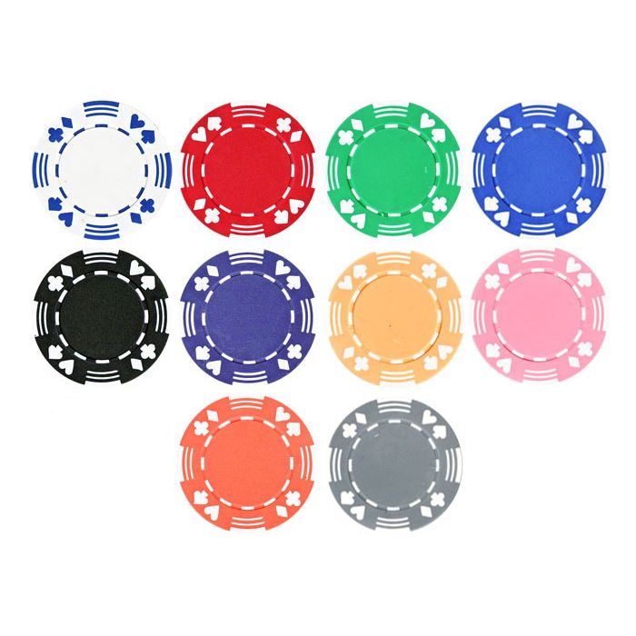 25pc 11.5g Double Suited Poker Chips (10 colors) - 25-DBLSUITED
