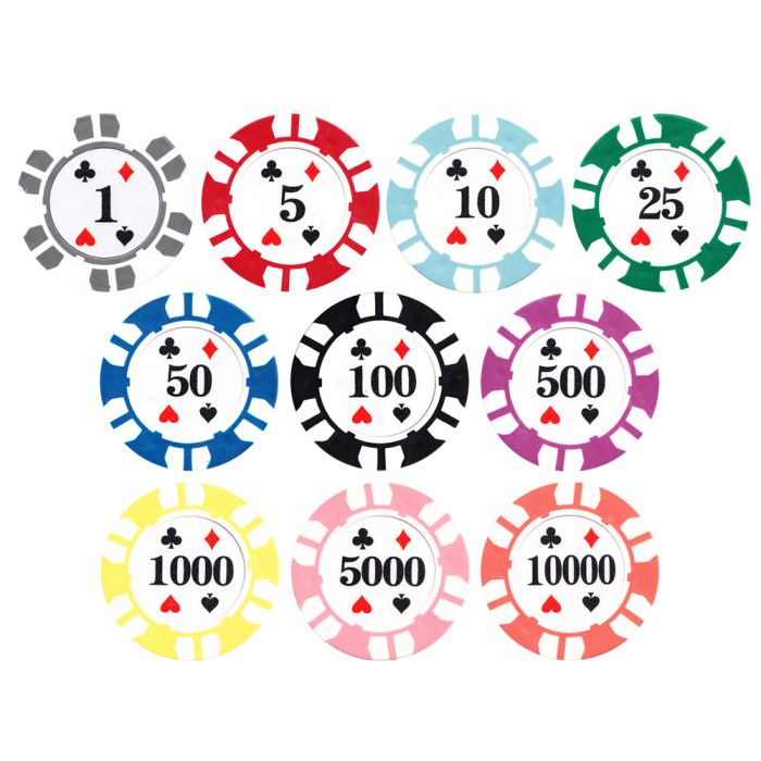 25pc 13.5g Double Stripe Suited Clay Poker Chips (10 colors) - 25-double-stripe-suited