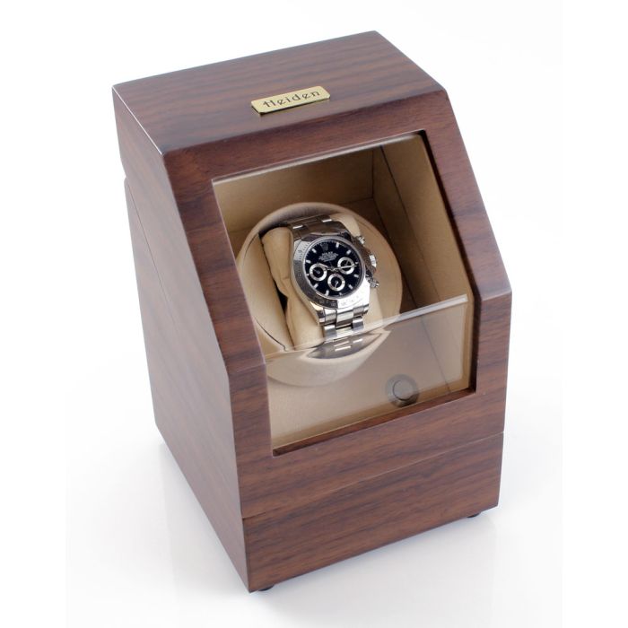 Heiden Battery Powered Single Watch Winder - Walnut - Reconditioned - OTS-HD009-WALNUT