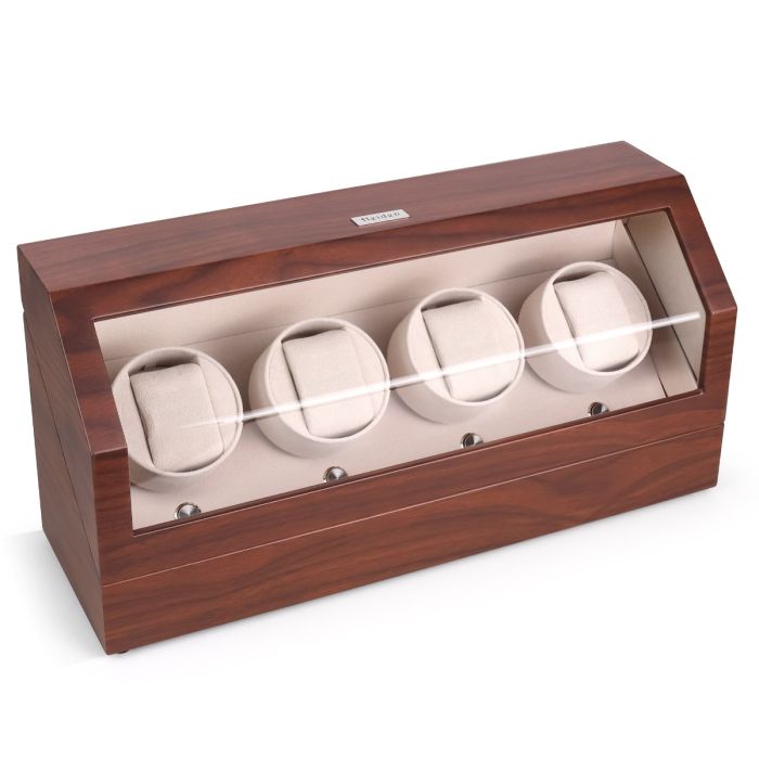 Quad Watch Winder for Automatic Watches - Japanese Motor, Walnut Finish Heiden Quad Watch Winder - Walnut from Heiden Watch Winders main image 4