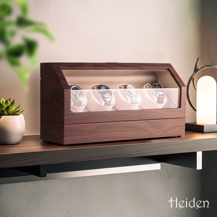 Heiden Quad Watch Winder - Walnut from Heiden Watch Winders