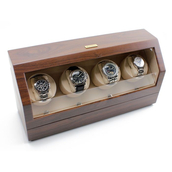 Heiden Quad Watch Winder - Walnut - Reconditioned - OTS-HD15-Walnut