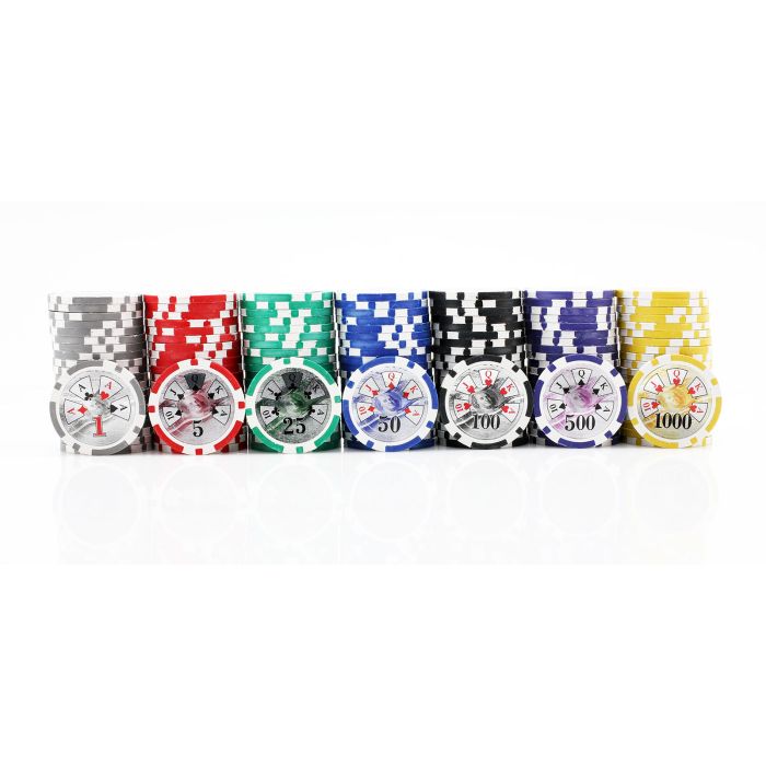 25pc 13.5g High Roller Clay Poker Chips w/ Laser Effects (10