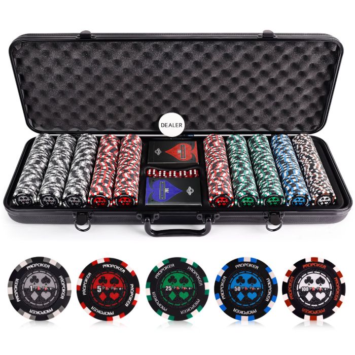 500pc Pro Poker 13.5g Clay Poker Chips Set from Discount Poker Shop