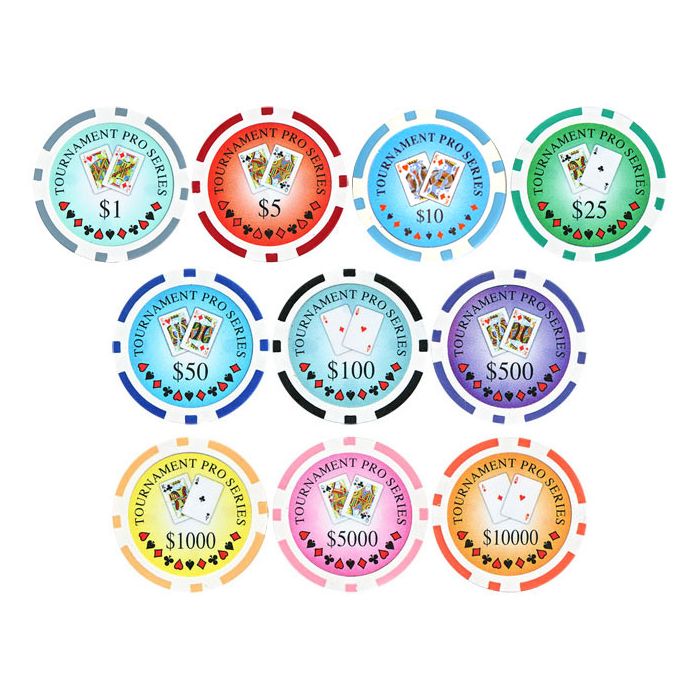 25pc 11.5g Tournament Series Poker Chips (10 colors) - 25-tournament