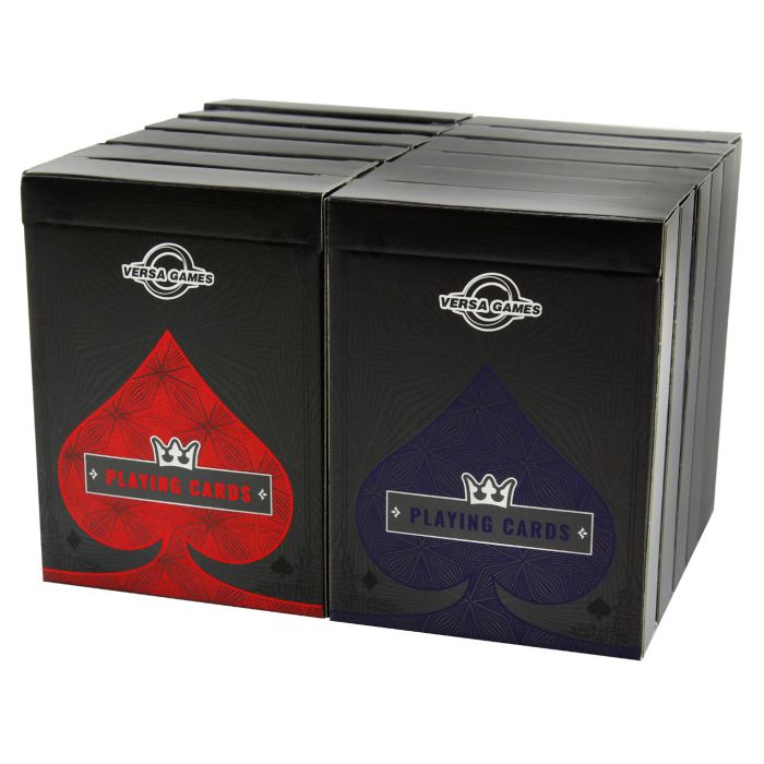 12 Decks - Versa Games Playing Cards - Poker Size Regular Index - Red / Blue - VG-Cards-Dozen