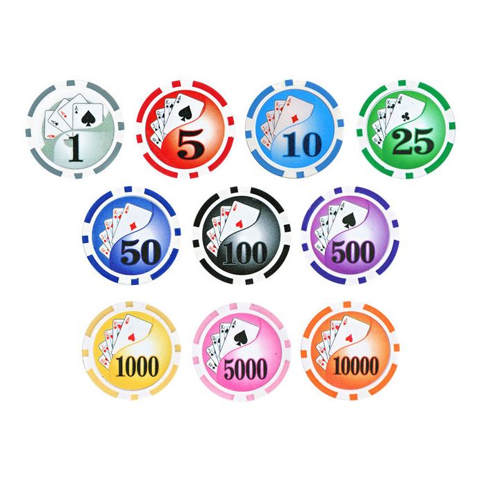 25pc 13.5g Clay Yin Yang Poker Chips (10 colors) - 25-YY