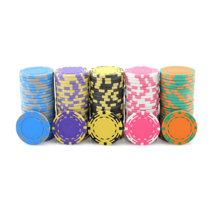25pc 14g Z Striped Poker Chips (10 colors) from Discount Poker Shop