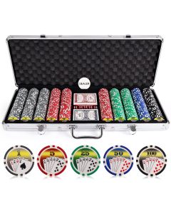 11.5g 500pc Royal Flush Poker Chips Set - 500-ROYAL-FLUSH