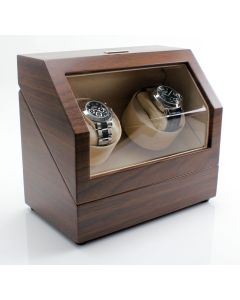 Heiden Battery Powered Dual Watch Winder - Walnut - HD10-Walnut