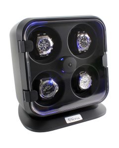 Versa Quad Watch Winder with Light - Black - g096