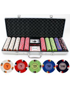 13.5g 500pc Lucky Horseshoe Clay Poker Chips Set - 500-Horseshoe