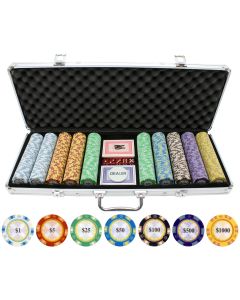 13.5g 500pc Monte Carlo Clay Poker Chips - 500-MONTECARLO