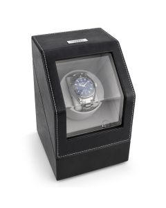 Heiden Battery Powered Single Watch Winder - Black Leather - HD009-LEATHER