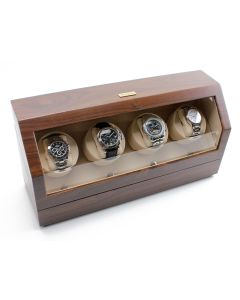 Heiden Quad Watch Winder - Walnut - Reconditioned - OTS-HD15-Walnut