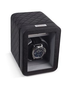 Heiden Monaco Single Watch Winder - Dual Powered - Black Leather - HD19-LEATHER