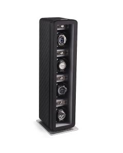 Heiden Monaco Quad Watch Winder - Black Leather - hd21-leather