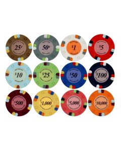 25pc 13.5g Lucky Horseshoe Clay Poker Chips (12 colors) - 25-Horseshoe