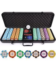 13.5g 500pc Monte Carlo Clay Poker Chips - 500-MONTECARLO