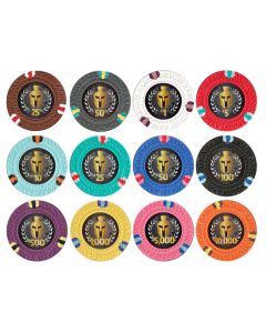 25pc 13.5g Spartan Clay Poker Chips (12 Colors) - 25-Spartan
