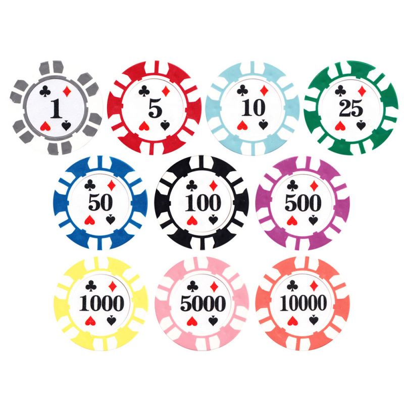 25pc 13.5g Double Stripe Suited Clay Poker Chips (10 colors) from ...